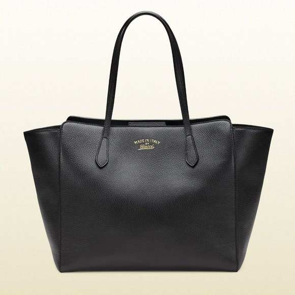 Gucci Swing Tote - Black Pebble Leather - Medium - Picture 1 of 6